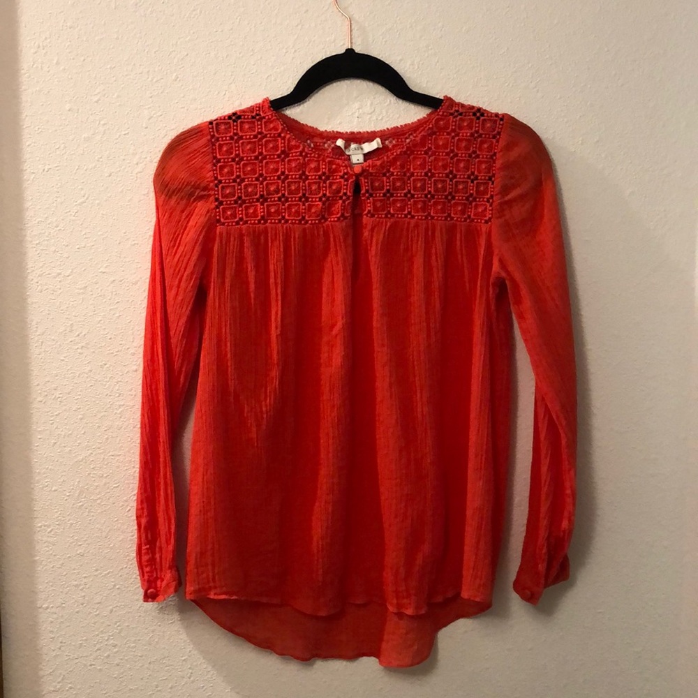 Jcrew light gauze crinkle cotton blouse
